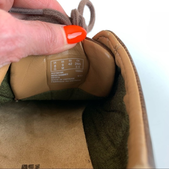 CLARKS Men's Norsen Lace Dark Tan Shoes Sneakers size 9 - Picture 6 of 7